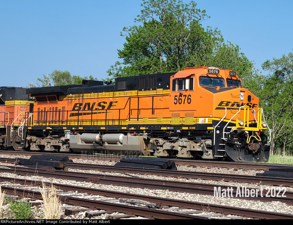 BNSF 5676 is the only H3 AC4400CW on the roster to date. I was able to get it leading a ballast train in good light